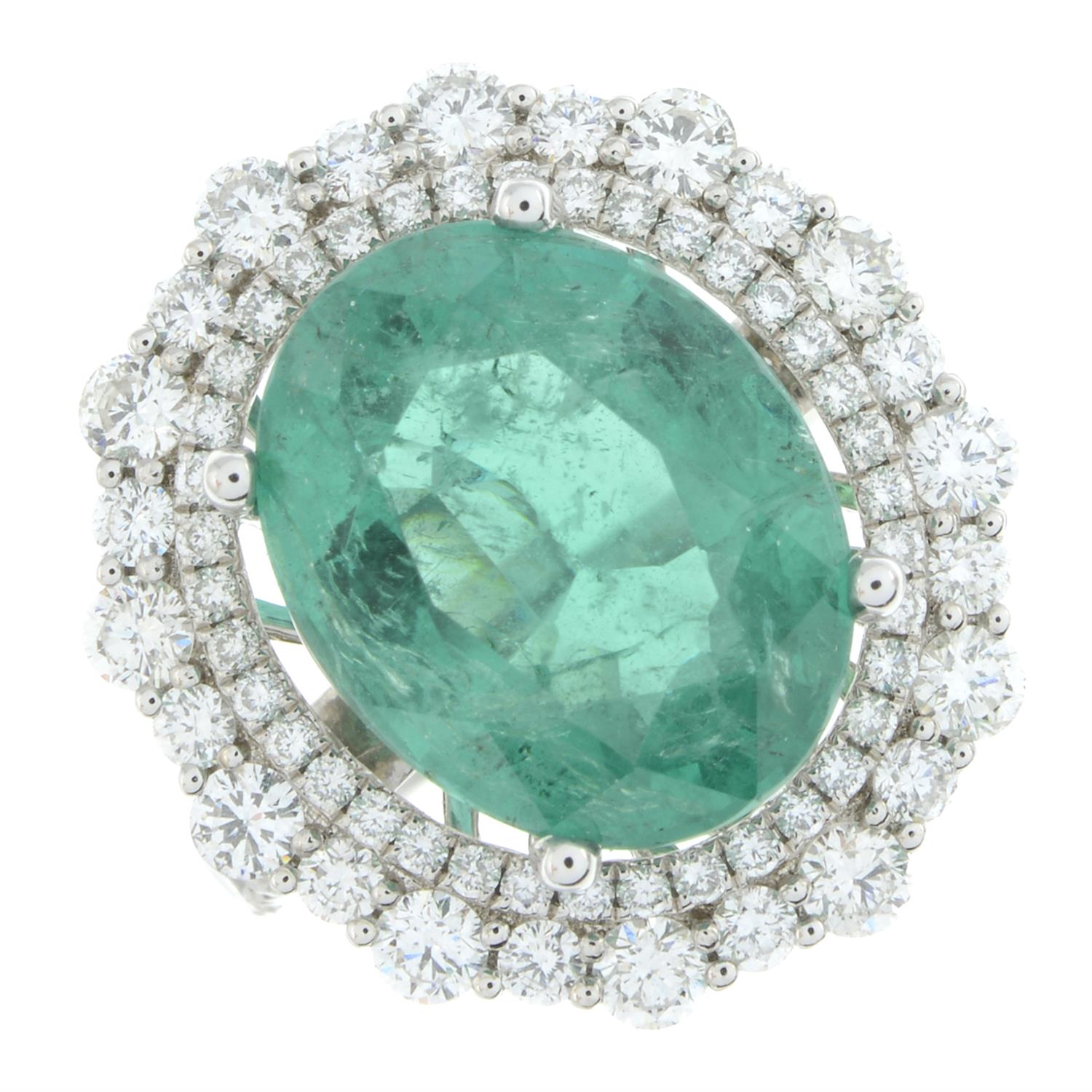 Emerald and diamond ring - Bild 2 aus 6