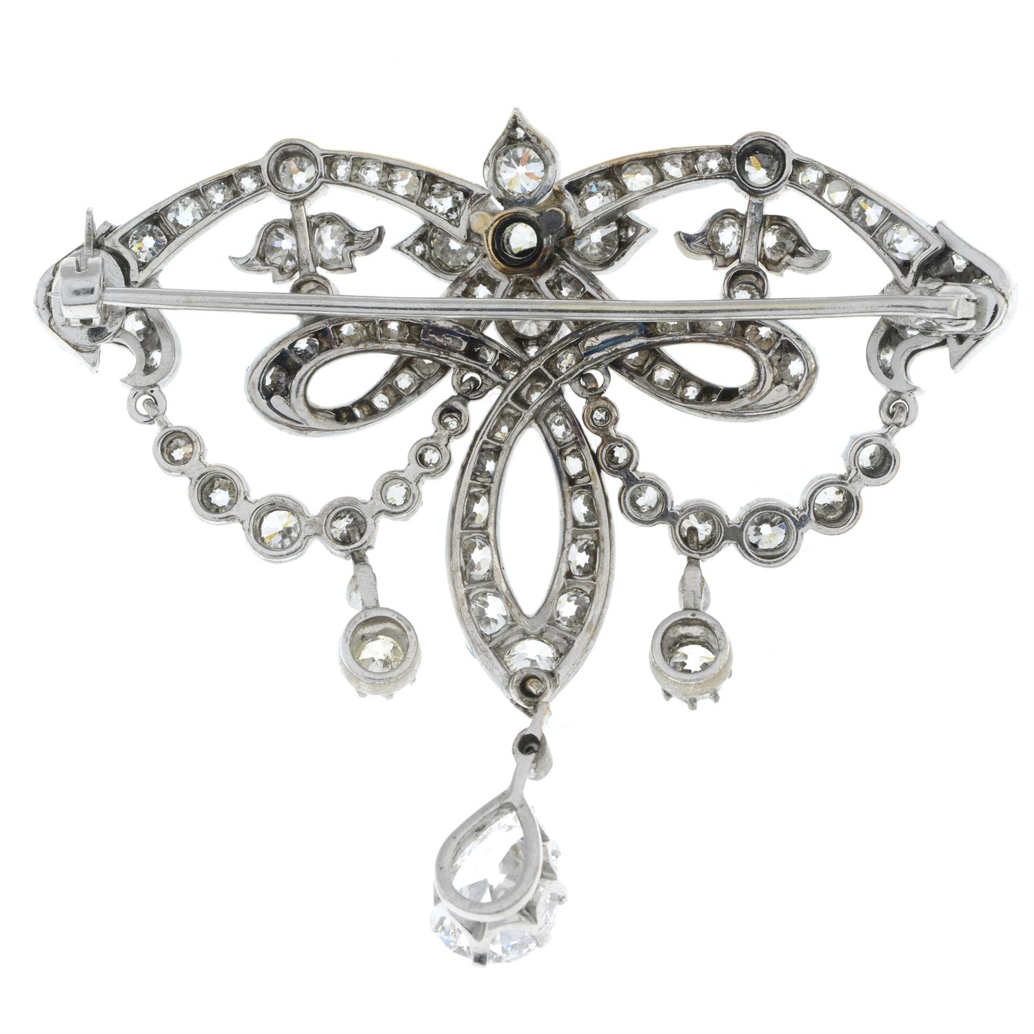 19th century silver and gold diamond brooch - Image 3 of 4