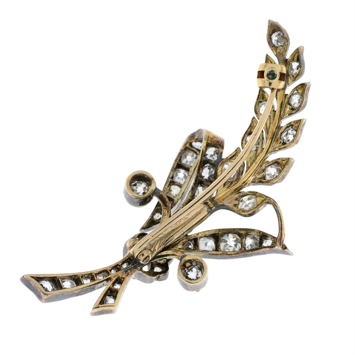 19th century silver and gold diamond floral brooch - Image 3 of 4