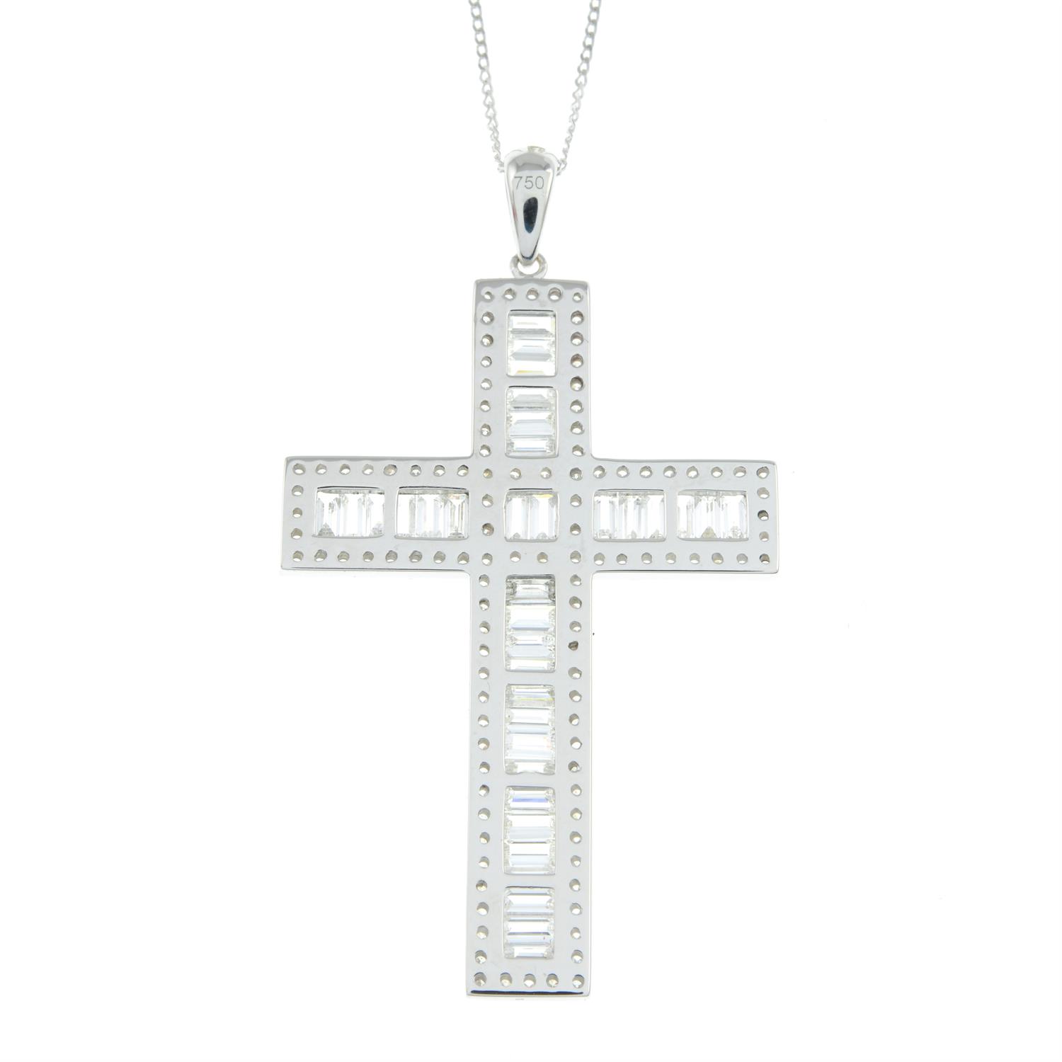 18ct gold diamond cross pendant, with chain - Bild 4 aus 6