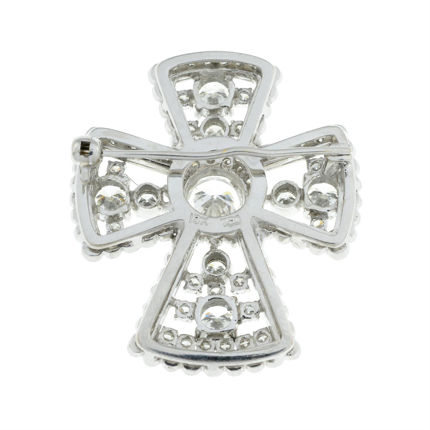 Diamond cross brooch - Image 3 of 4