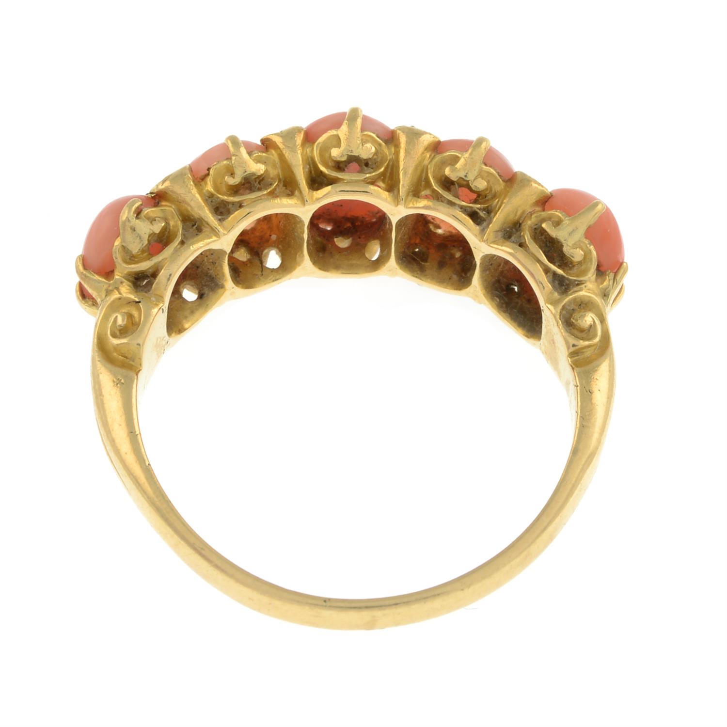 Late Victorian 18ct gold coral ring - Image 3 of 7