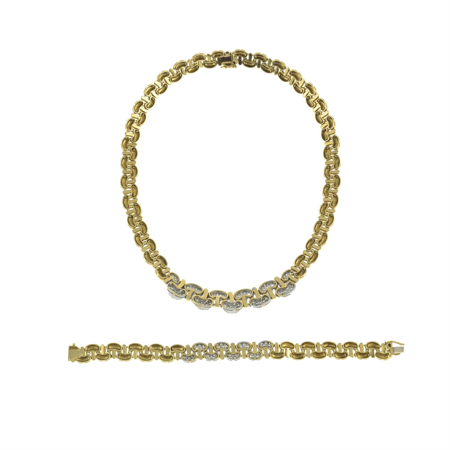 Diamond necklace and matching bracelet - Image 5 of 7