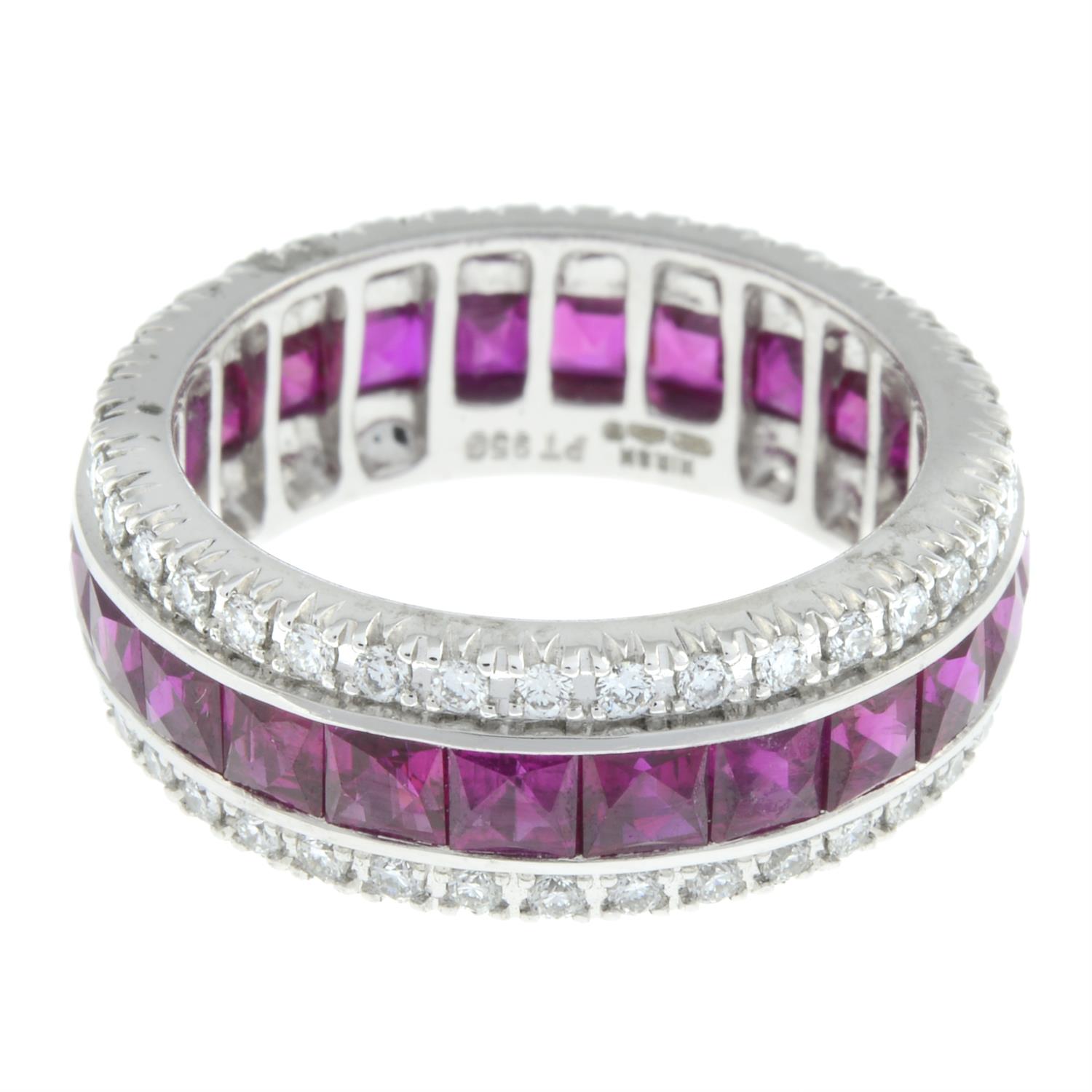 Platinum ruby and diamond full eternity ring, by Hirsh - Bild 3 aus 5