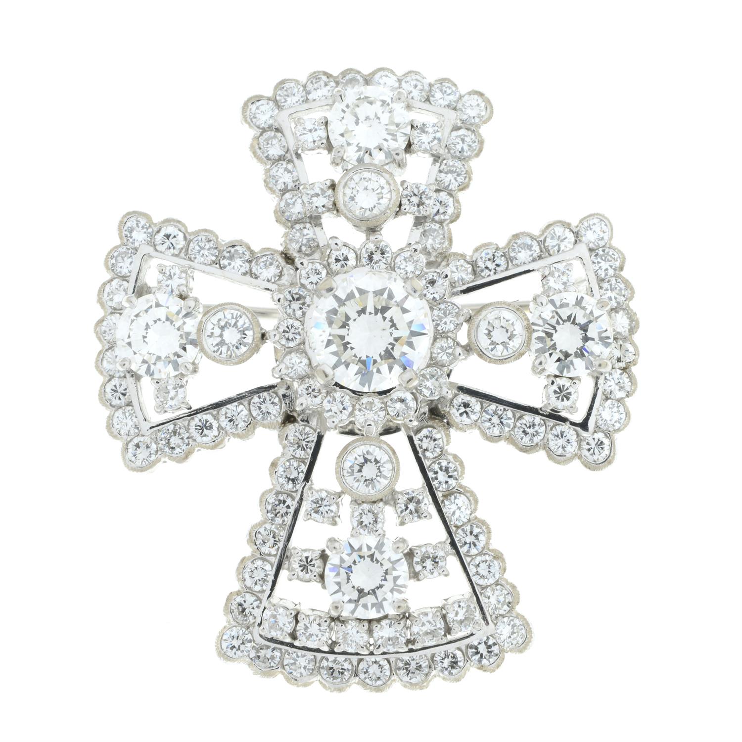 Diamond cross brooch - Image 2 of 4