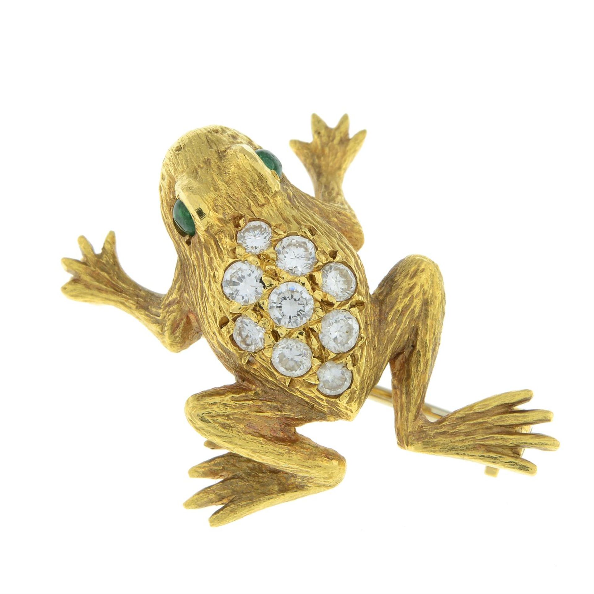 18ct gold diamond frog brooch, by E. Wolfe & Co. - Image 2 of 5