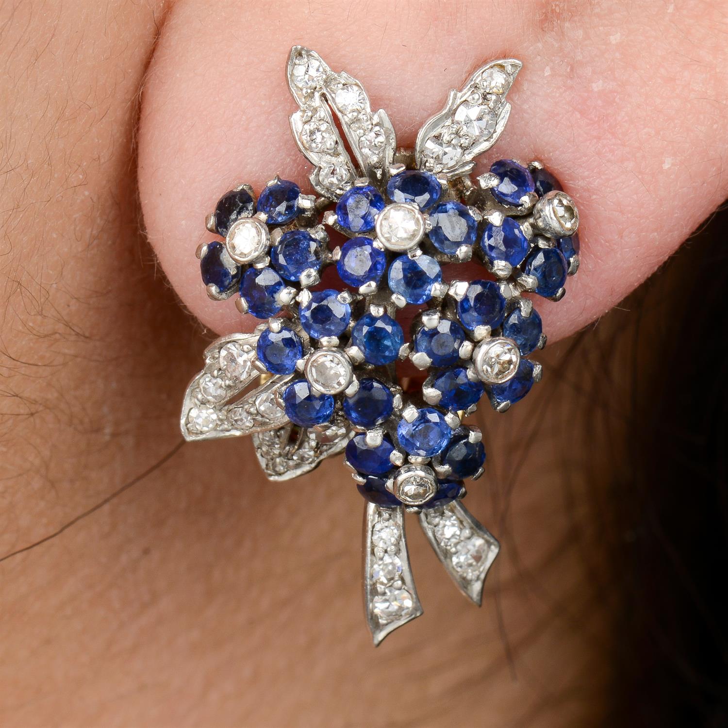 Diamond and sapphire earrings, by Van Cleef & Arpels