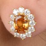 Zircon and diamond earrings