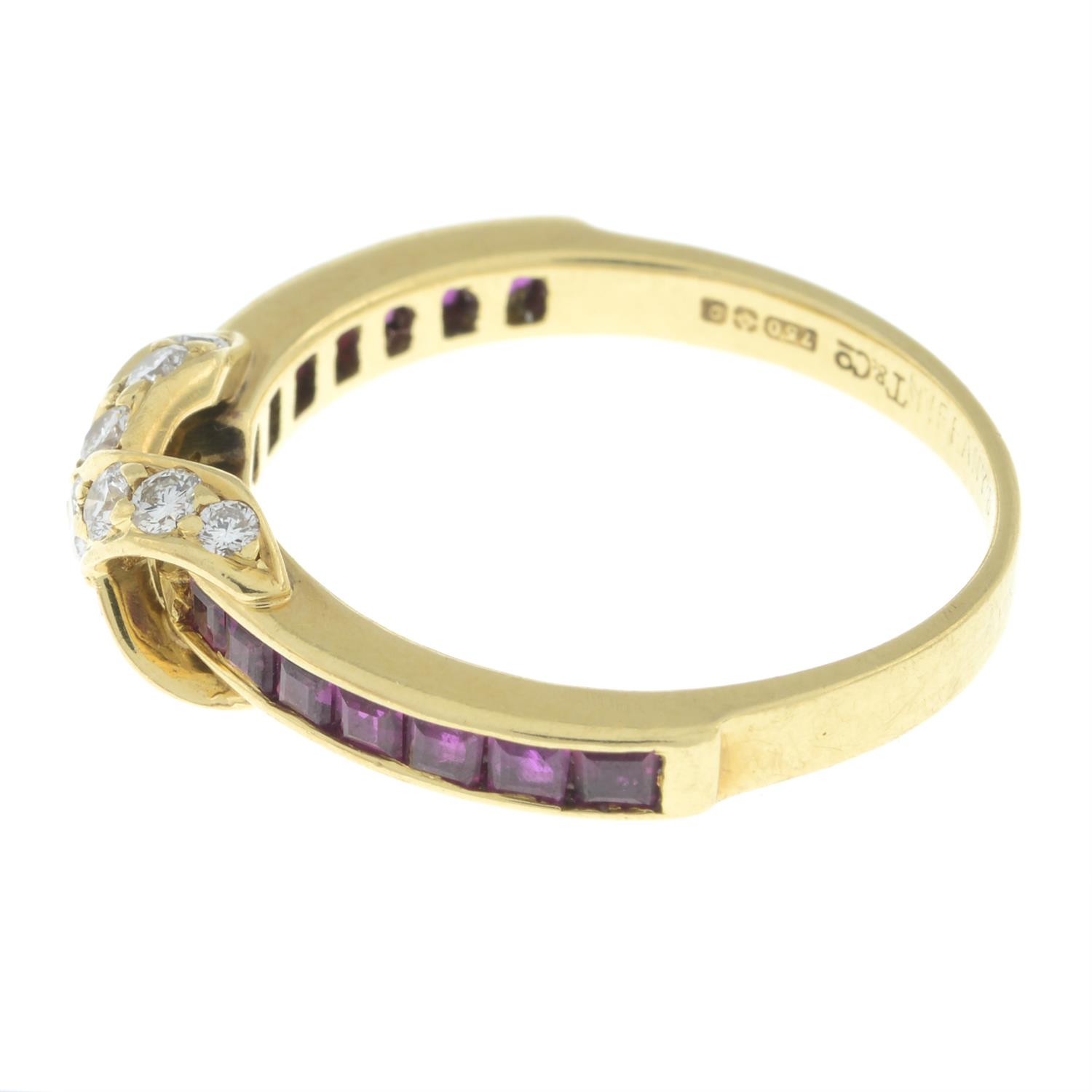 18ct gold diamond and ruby ring, by Tiffany & Co. - Image 4 of 5