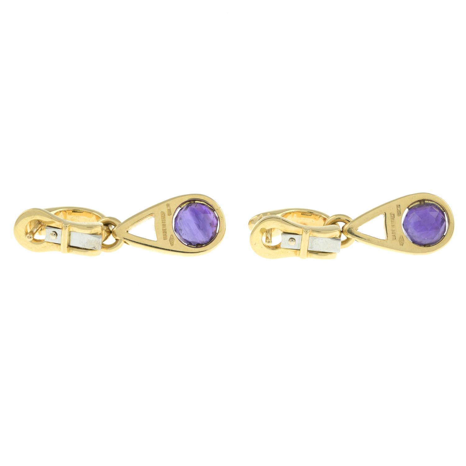 18ct gold amethyst earrings, by Asprey - Image 4 of 4