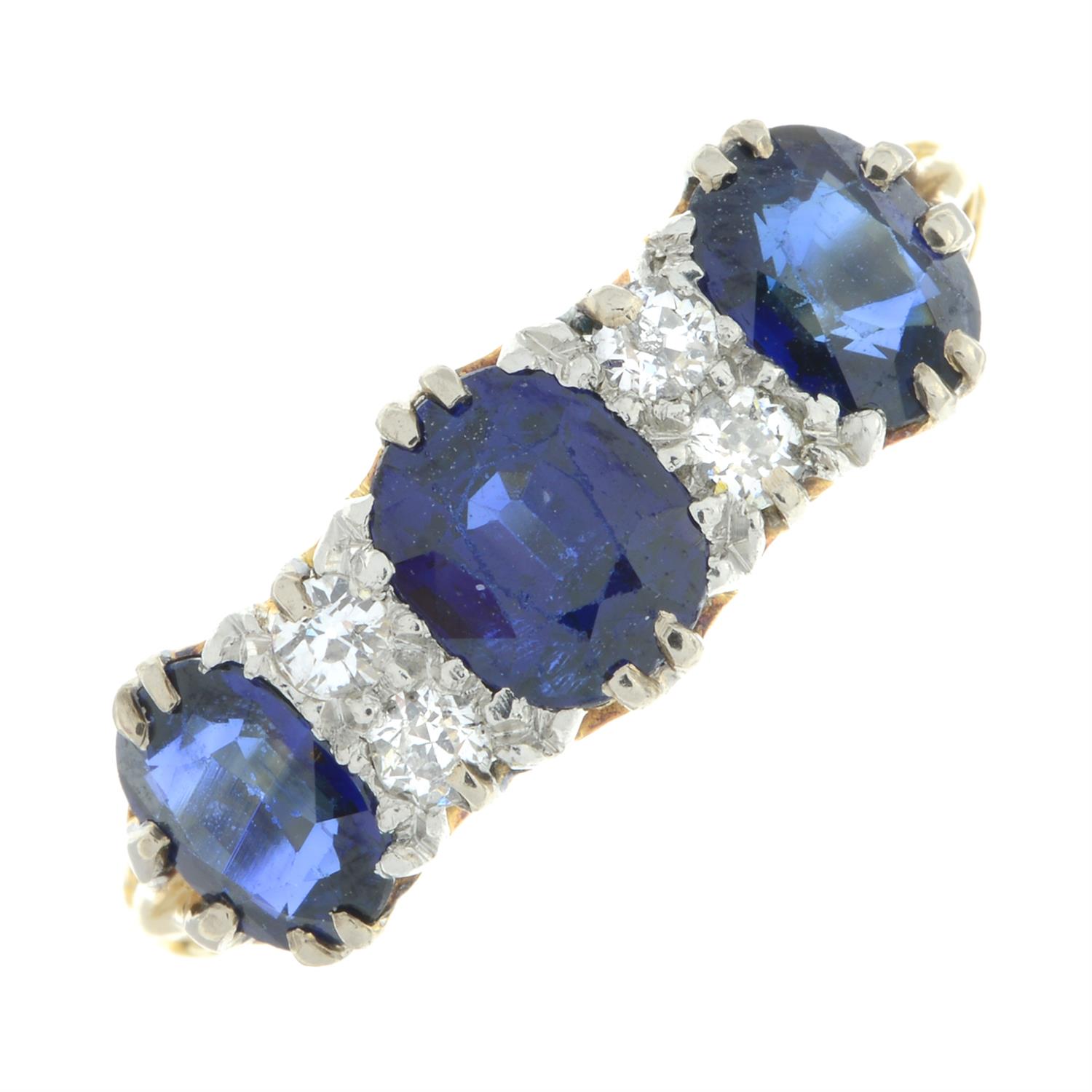 Early 20th century 18ct gold sapphire and diamond ring - Image 2 of 5