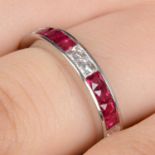 Platinum diamond and ruby full eternity ring, by Hirsh