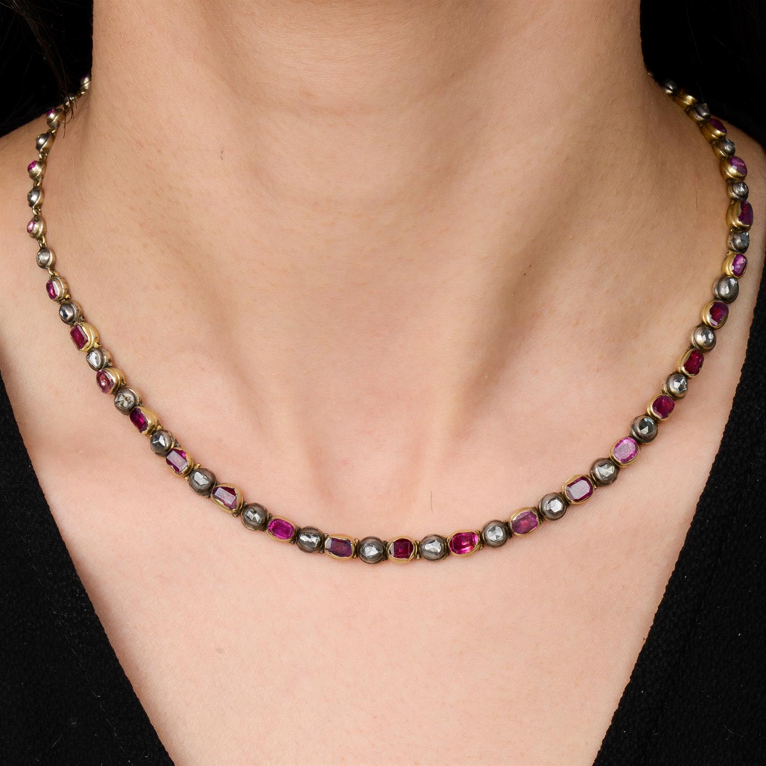 Ruby, pink sapphire and diamond necklace - Image 7 of 7