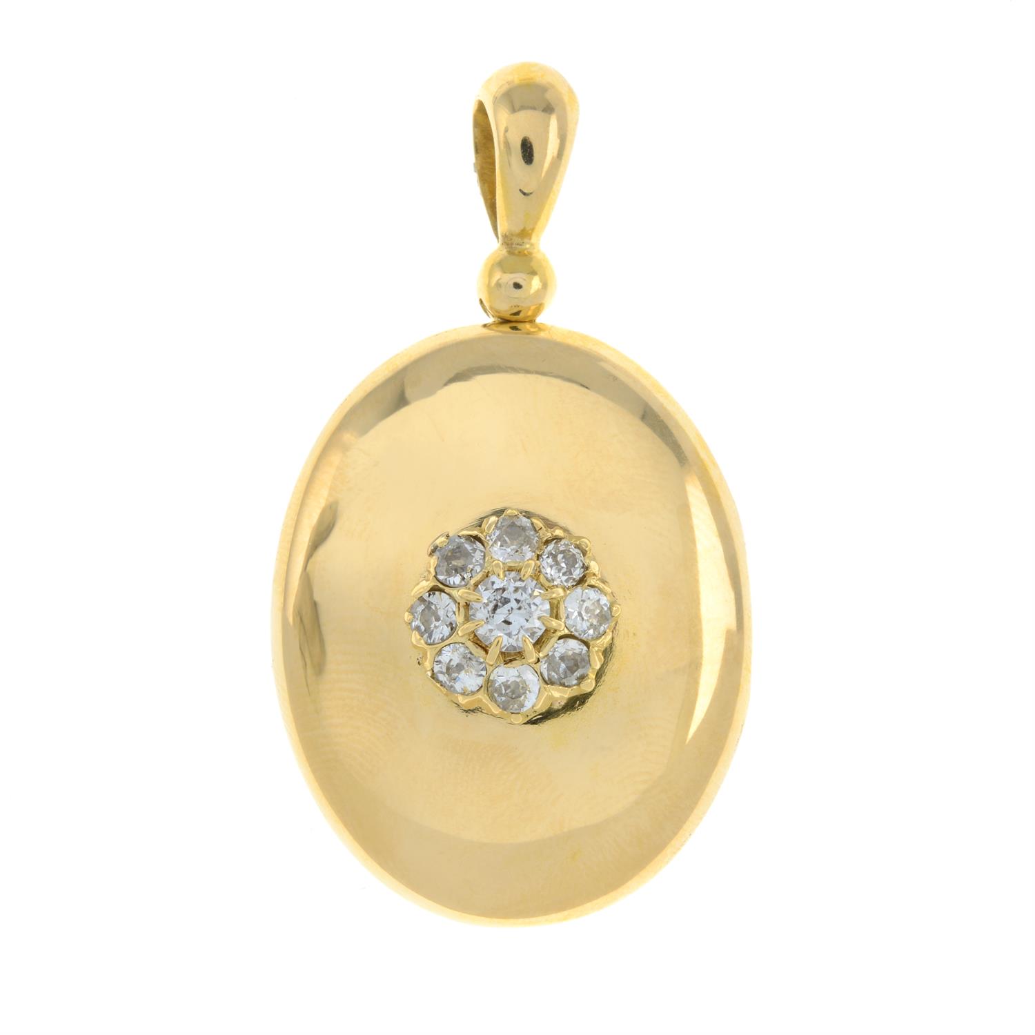 Victorian gold diamond locket pendant - Image 2 of 4