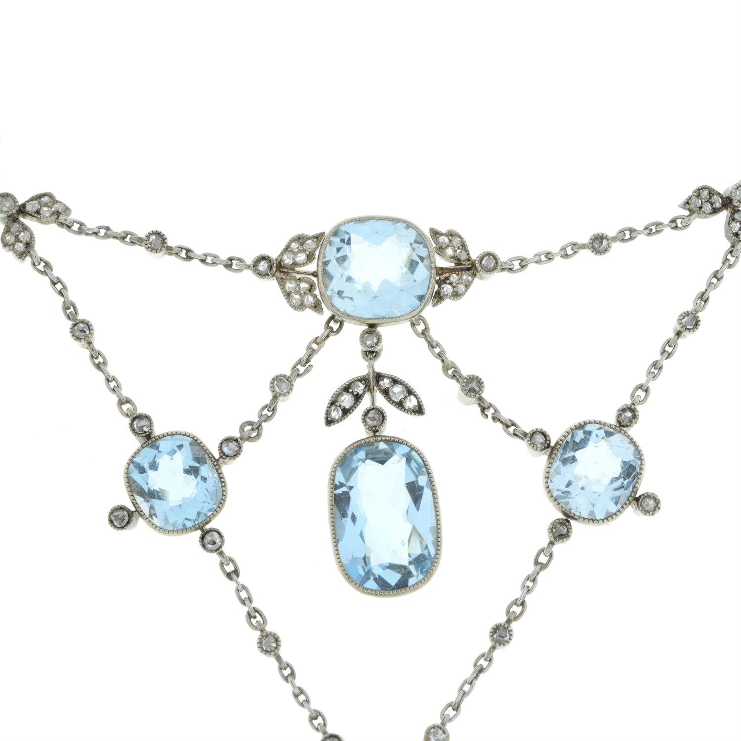 Aquamarine and diamond necklace - Bild 4 aus 6