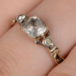 Georgian gold rock crystal mourning ring