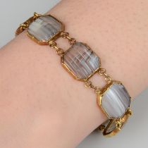 19th century gold agate bracelet