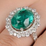 Emerald and diamond ring