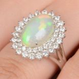 Opal and diamond ring