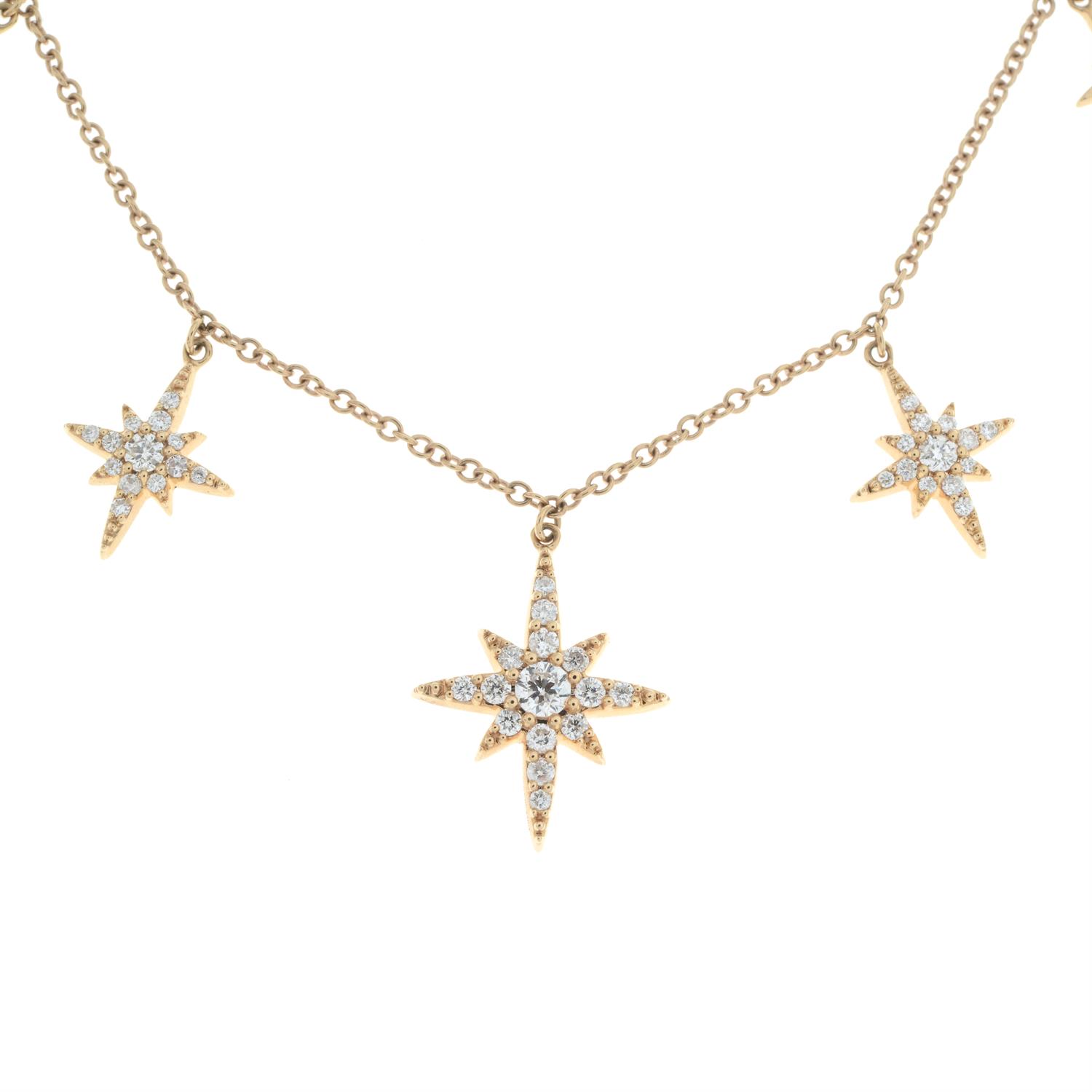 Diamond star fringe necklace - Image 3 of 6