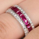 Platinum ruby and diamond full eternity ring, by Hirsh