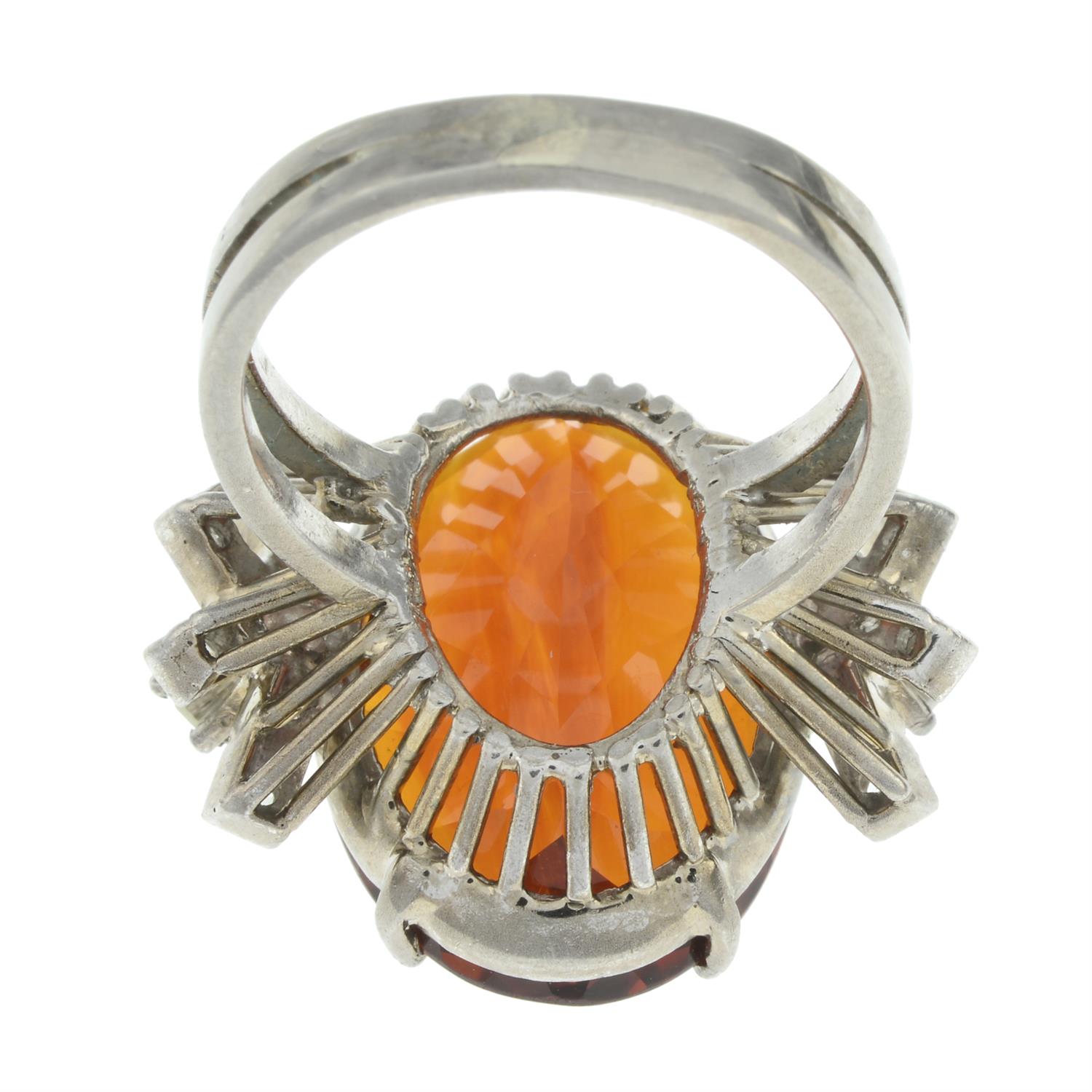 Mid 20th century gold citrine and diamond ring - Image 3 of 5