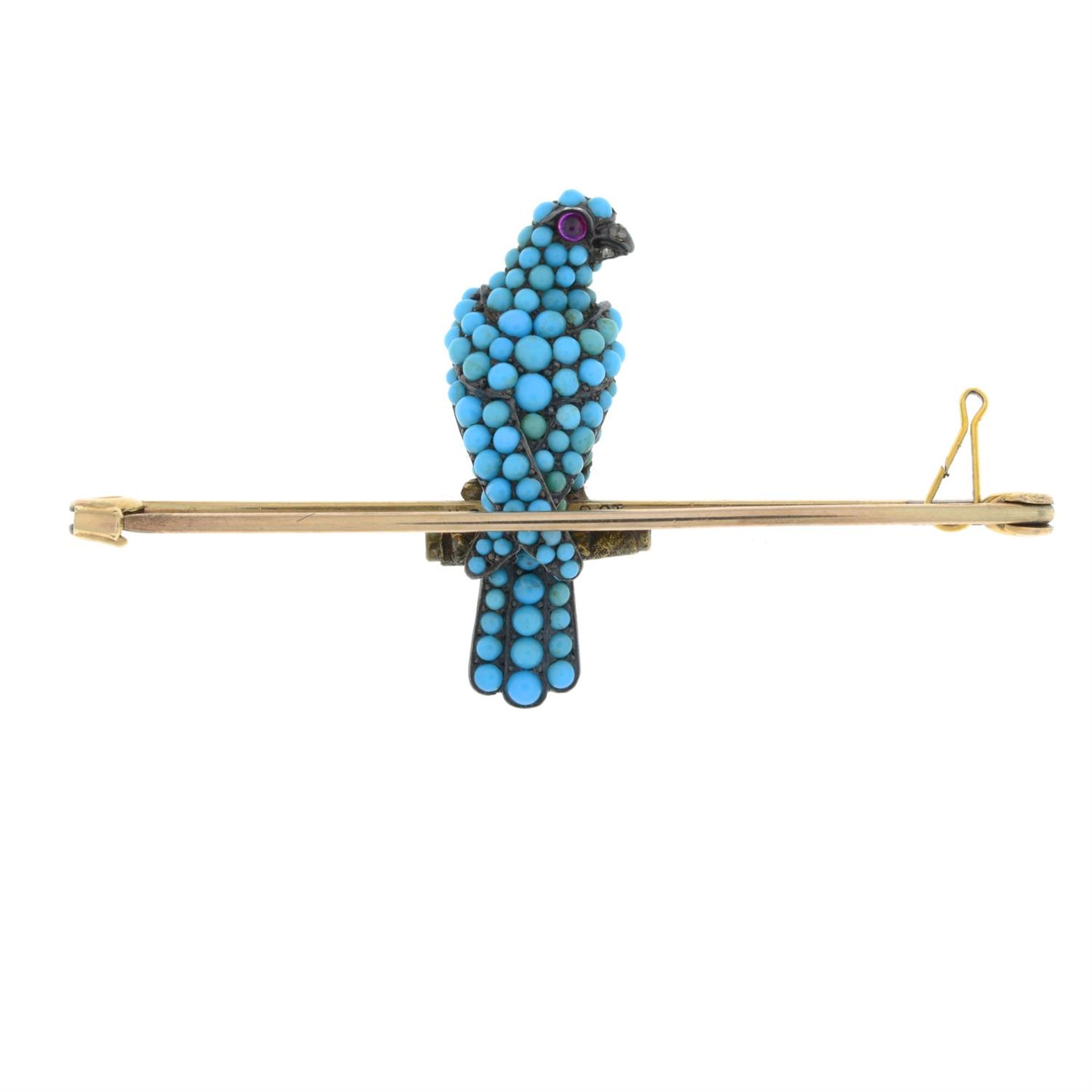 Victorian turquoise and gem hawk stickpin conversion - Image 3 of 4