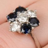 Diamond and sapphire ring