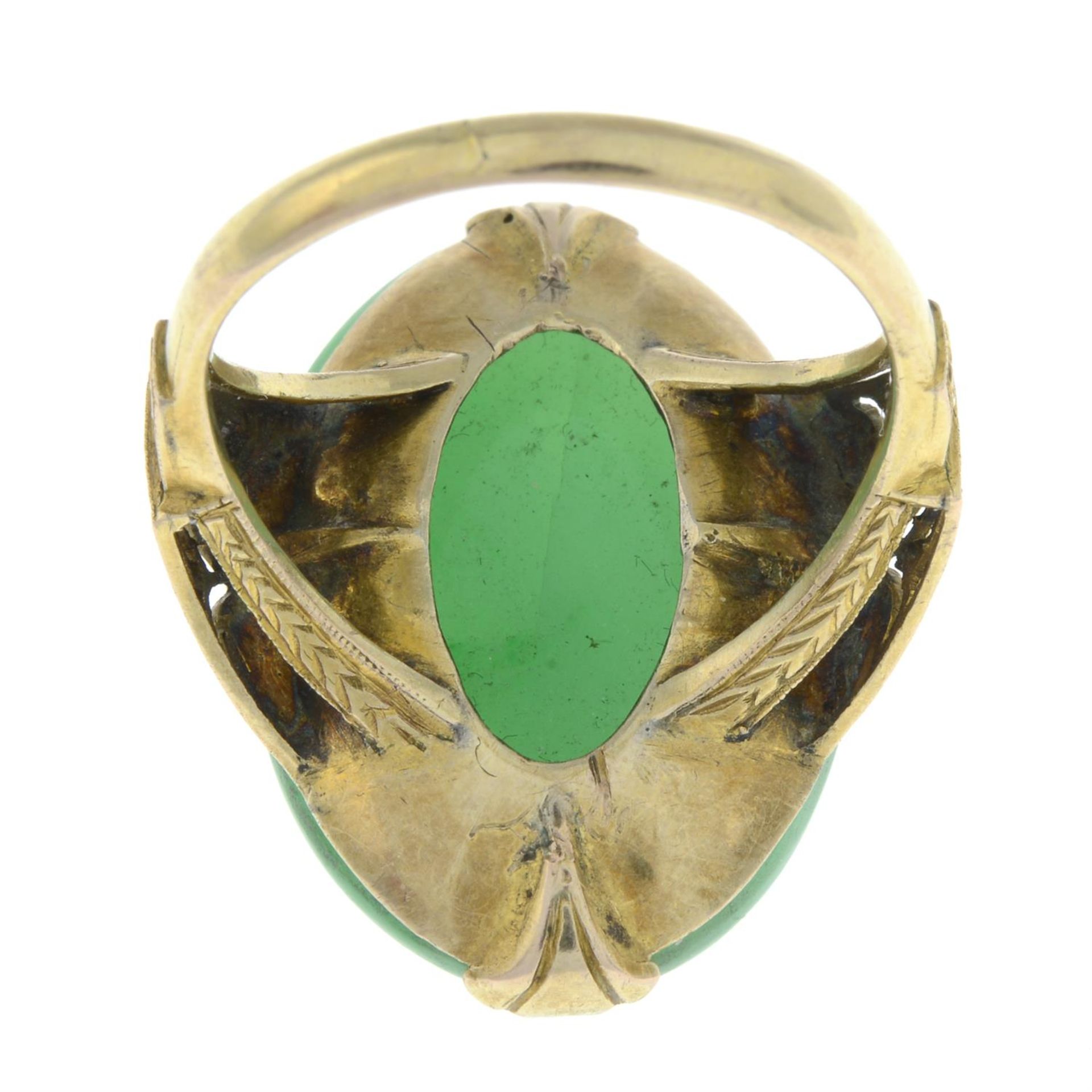 Mid 20th century gold jadeite jade ring - Image 3 of 5