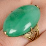 Mid 20th century gold jadeite jade ring