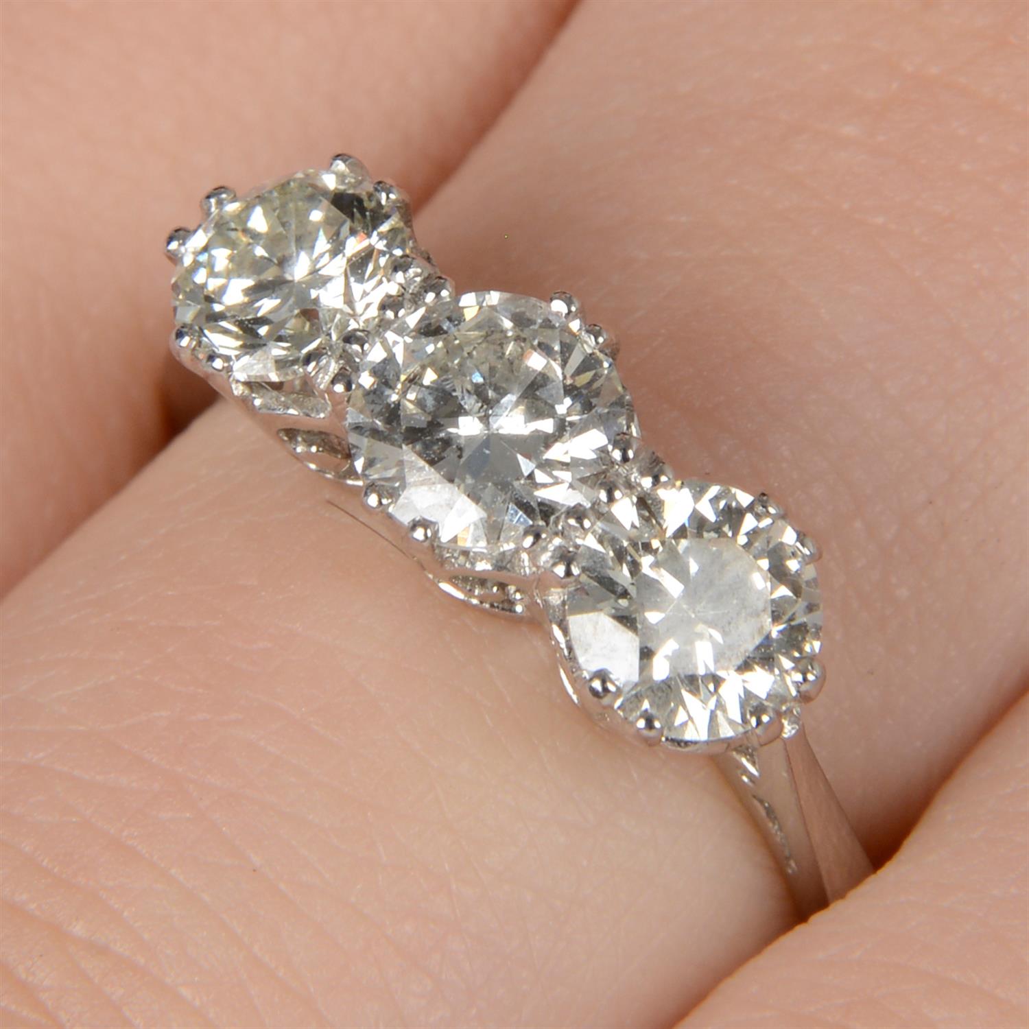 Diamond three-stone ring