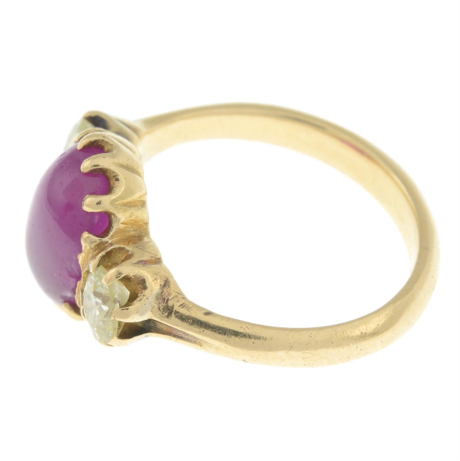 Late 19th century 18ct gold Burmese ruby and diamond ring - Image 4 of 5