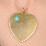 Early 20th century 15ct gold turquoise heart locket