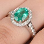 Emerald and diamond ring