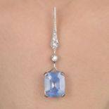 Sri Lankan sapphire and diamond pendant