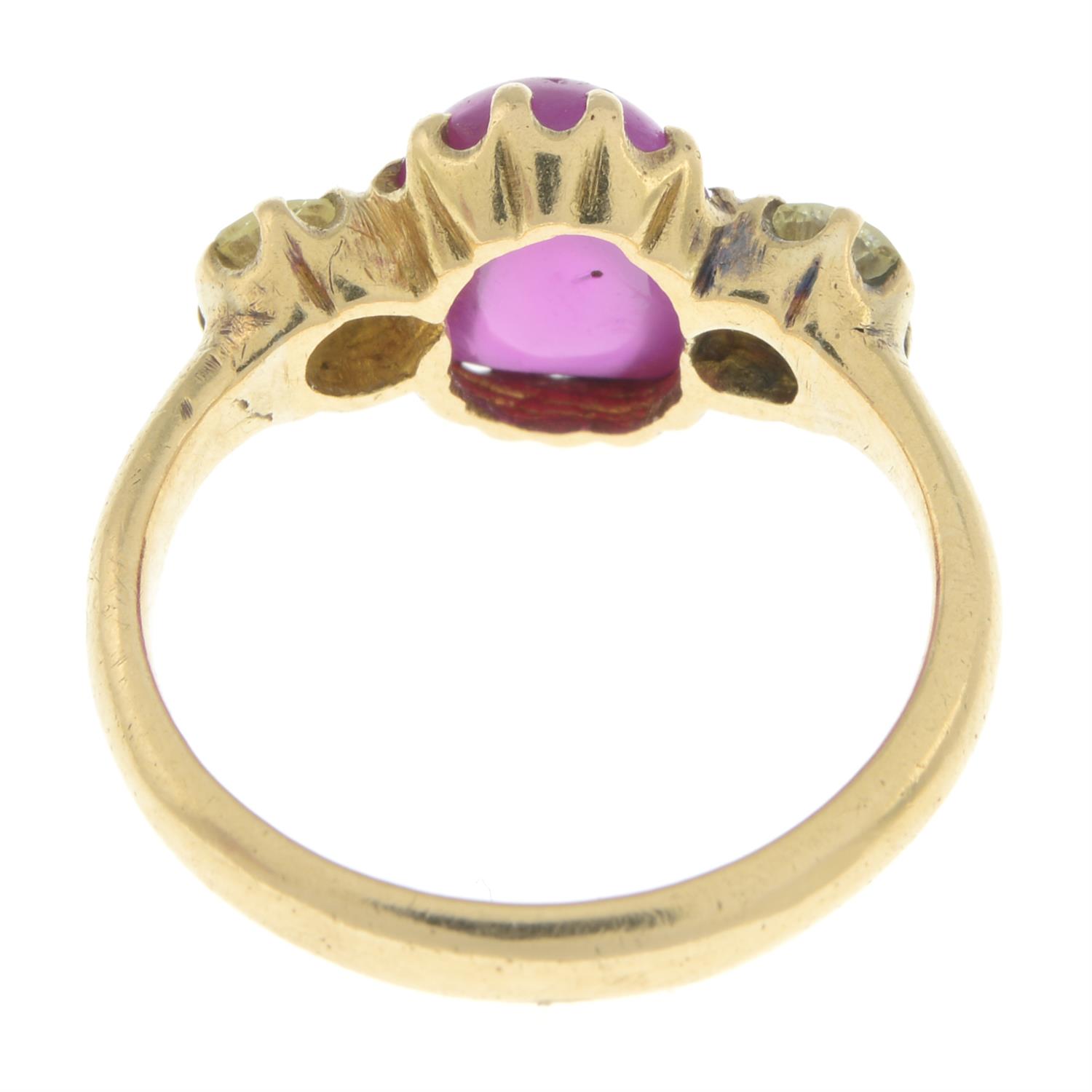 Late 19th century 18ct gold Burmese ruby and diamond ring - Image 3 of 5