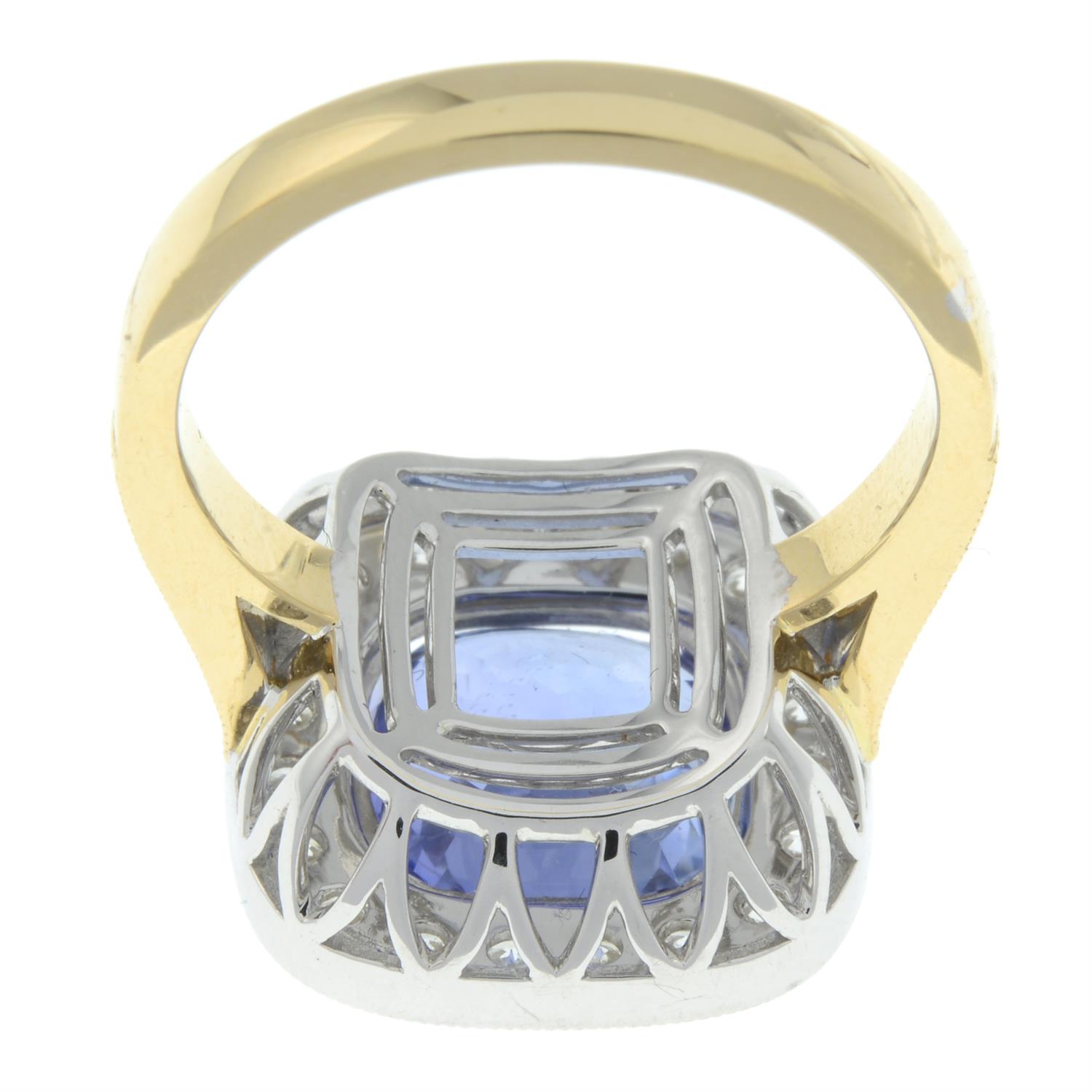 18ct gold Sri Lankan sapphire and diamond ring - Bild 3 aus 5