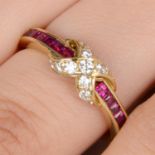18ct gold diamond and ruby ring, by Tiffany & Co.
