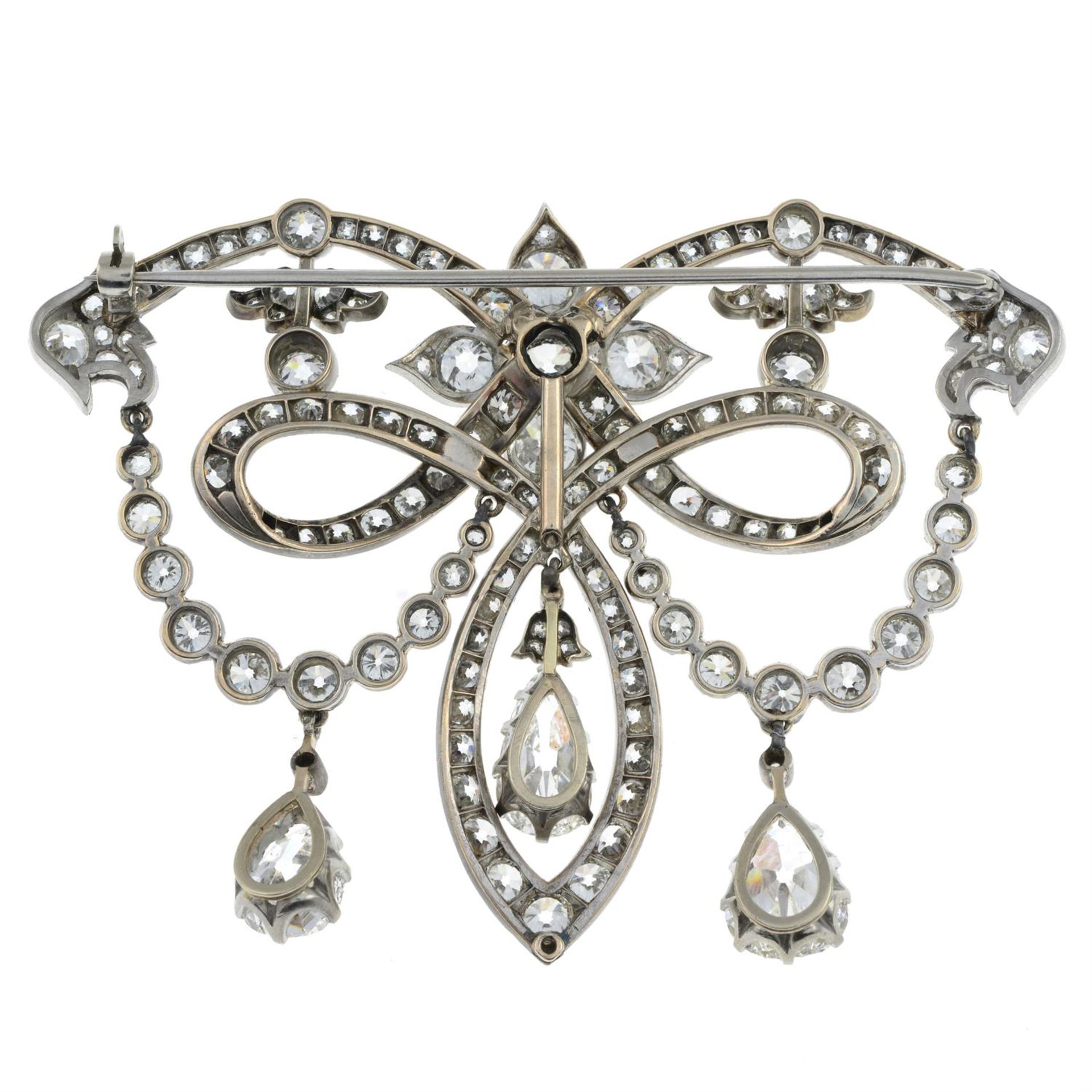 19th century silver and gold diamond brooch - Image 3 of 7