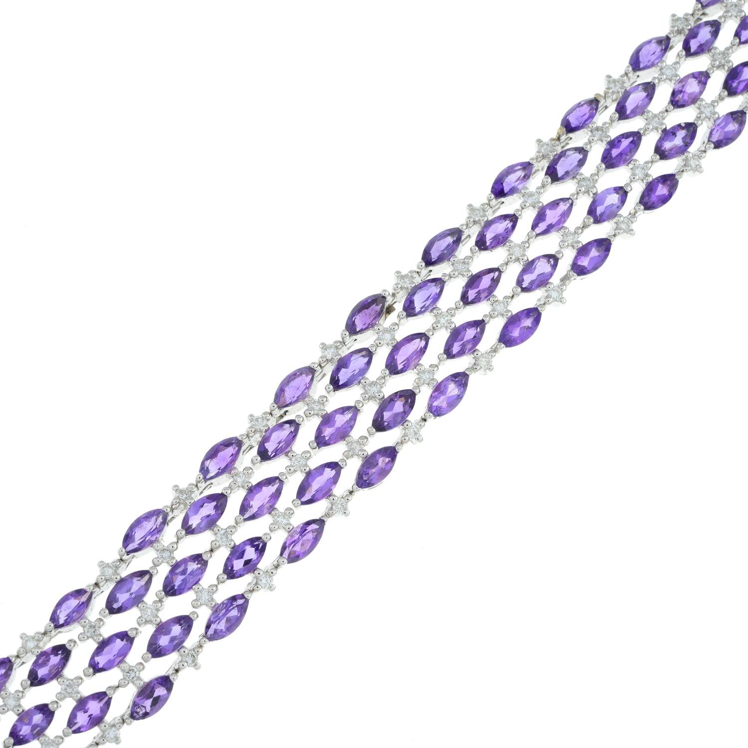 Amethyst and diamond bracelet - Image 4 of 4