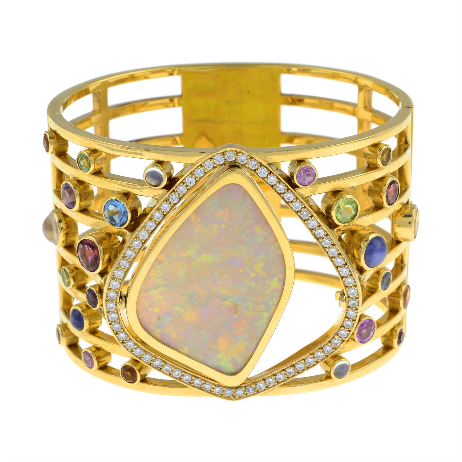 Reversible opal, diamond and gem bangle - Bild 2 aus 5