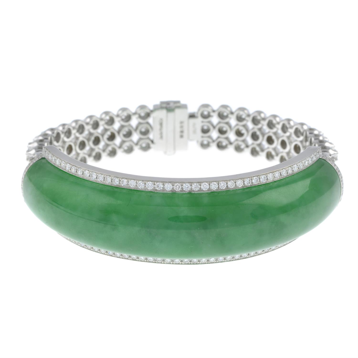 Jade and diamond bracelet, by Jadeite & Co. - Image 2 of 4