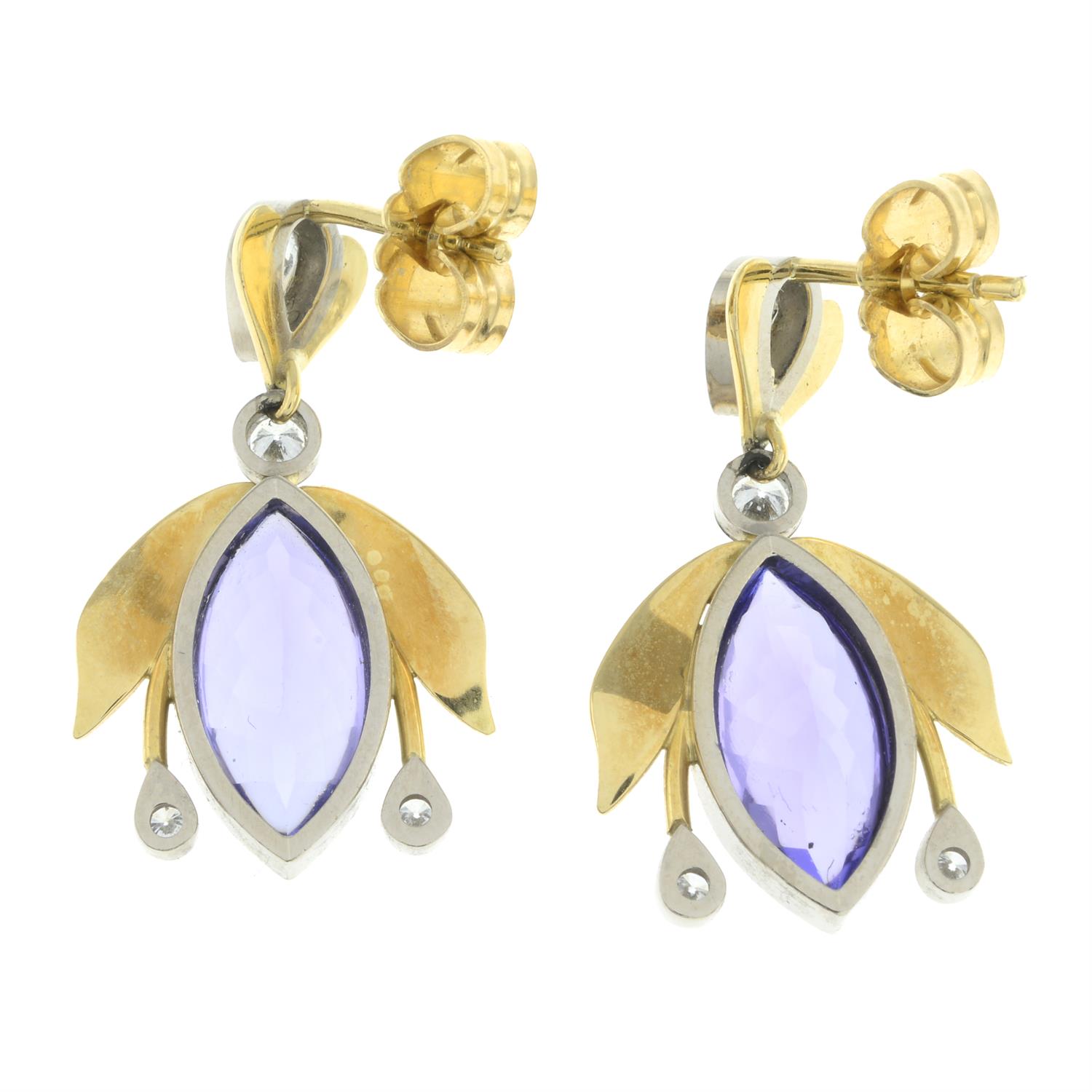 Tanzanite and diamond earrings, by Catherine Best - Image 4 of 4