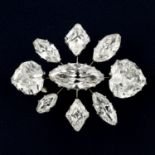 Early 20th century platinum and gold diamond brooch