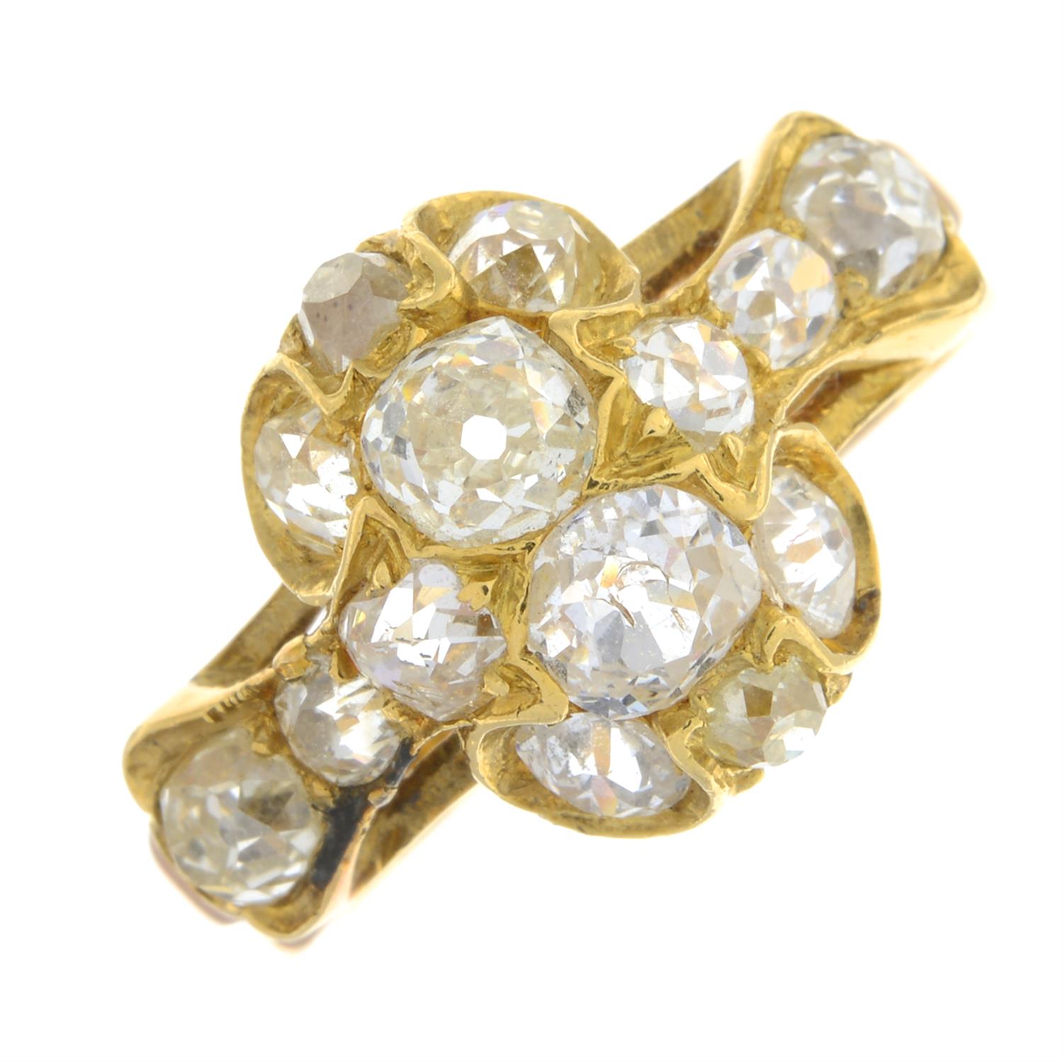 Late 19th century 18ct gold diamond ring - Bild 2 aus 6