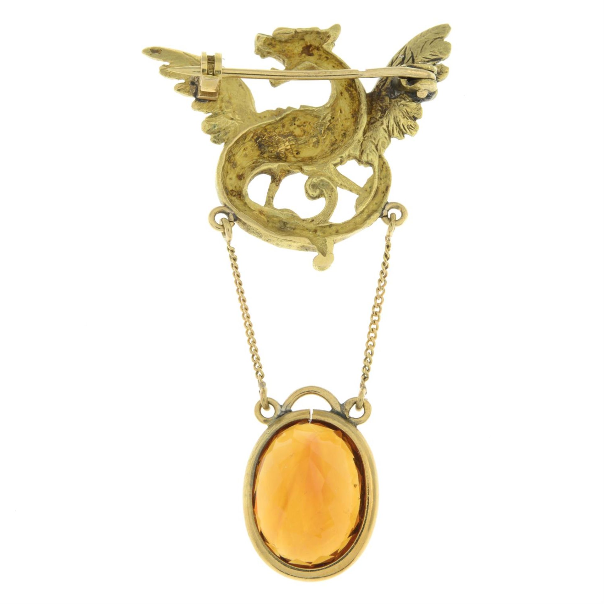 Early 20th century gold griffin brooch - Image 3 of 4