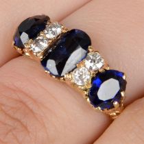Early 20th century 18ct gold sapphire and diamond ring