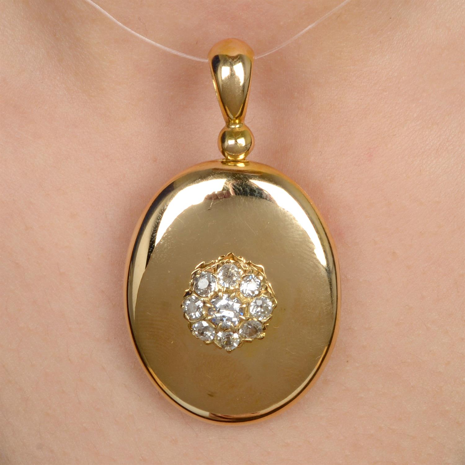 Victorian gold diamond locket pendant