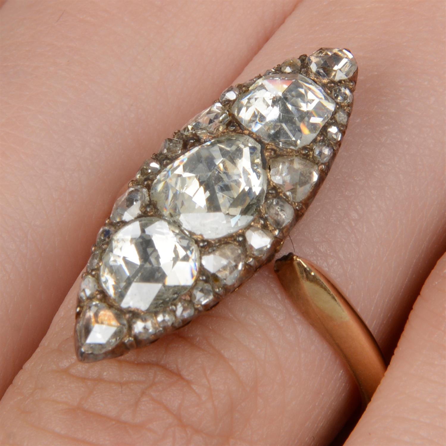 Rose-cut diamond ring