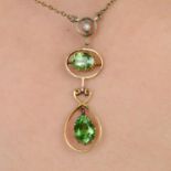 Early 20th century gold demantoid garnet necklace